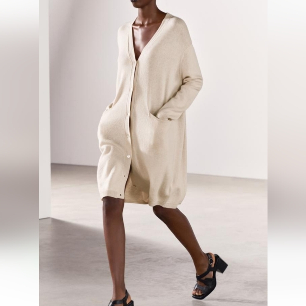Zara 100% Wool Oversized Cardigan Sz-M